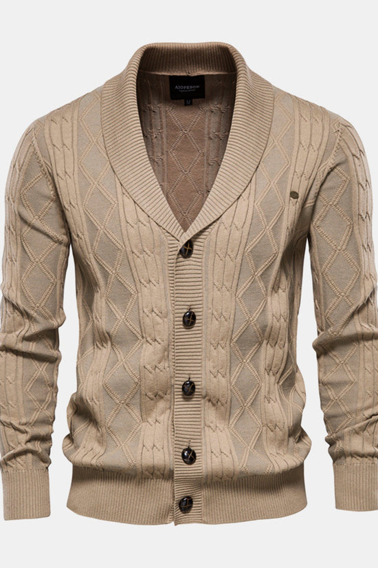 Geometrisk Jacquard Vest med Sjalekrave