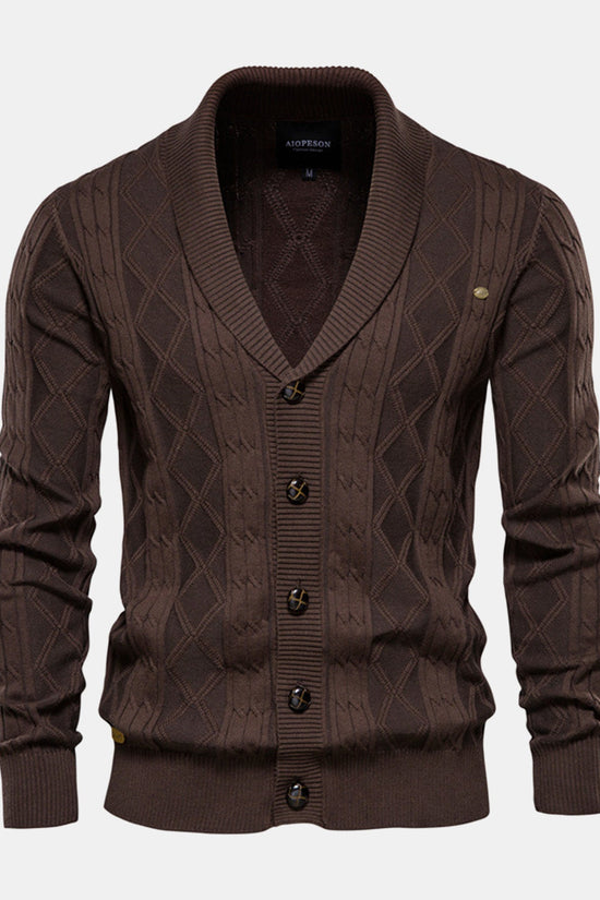 Geometrisk Jacquard Vest med Sjalekrave