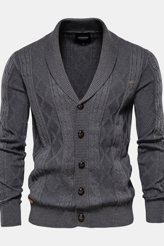 Geometrisk Jacquard Vest med Sjalekrave