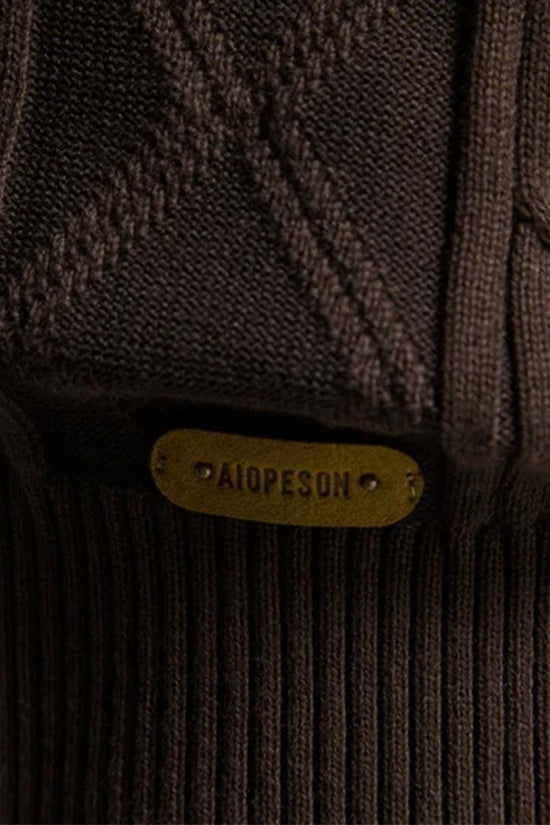 Geometrisk Jacquard Vest med Sjalekrave