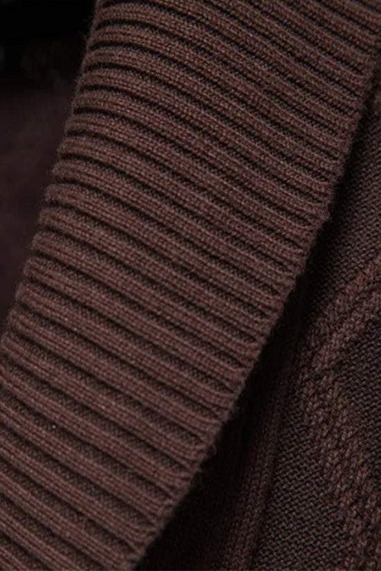 Geometrisk Jacquard Vest med Sjalekrave