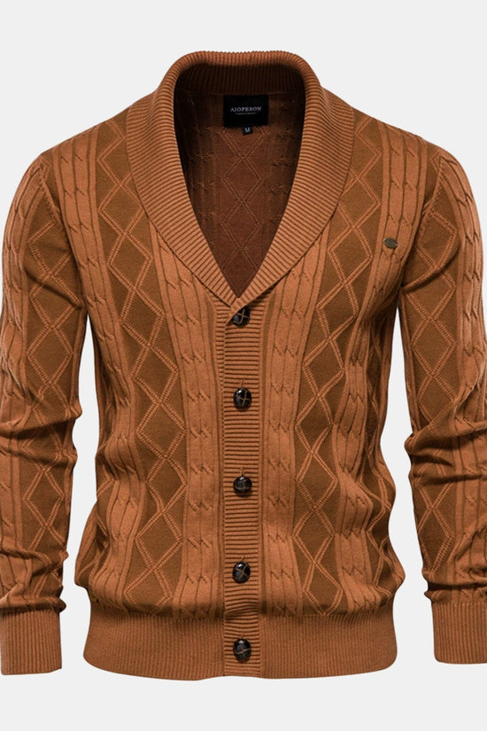 Geometrisk Jacquard Vest med Sjalekrave