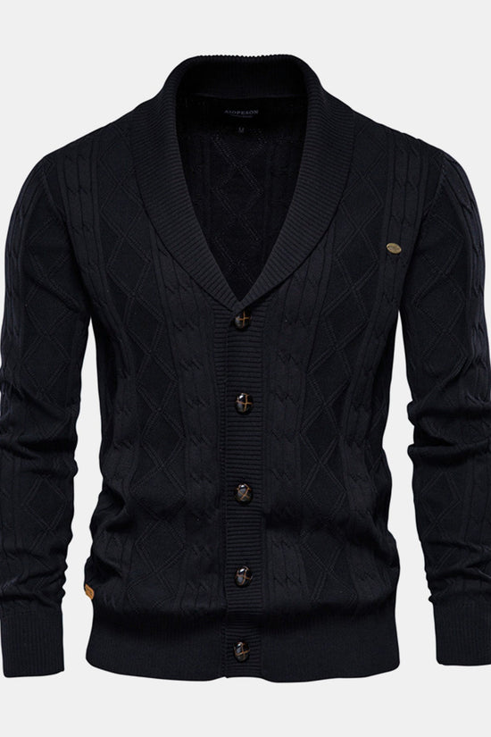 Geometrisk Jacquard Vest med Sjalekrave