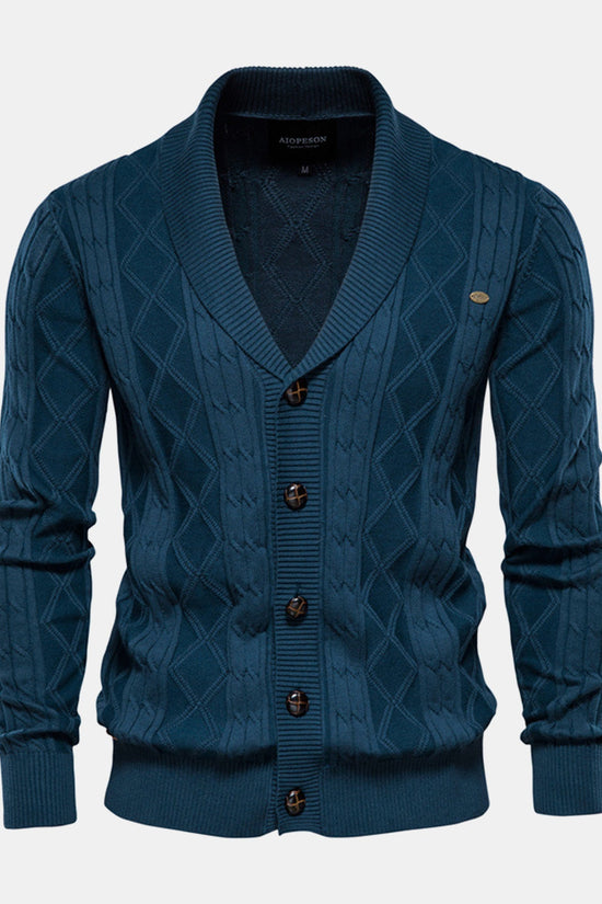 Geometrisk Jacquard Vest med Sjalekrave