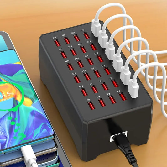 USB Opladningsstation med Flere Porter til Effektiv Opladning
