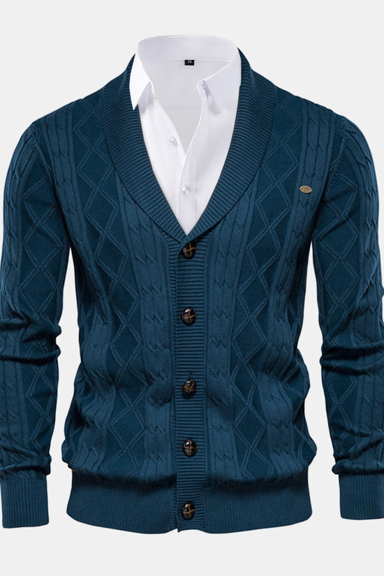 Geometrisk Jacquard Vest med Sjalekrave