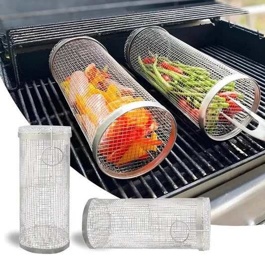 Bærbar rullende BBQGrill i rustfrit stål - Perfekt til udendørs madlavning