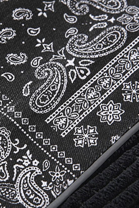 Corduroy-joggerbukser med paisleyprint og sidelommer
