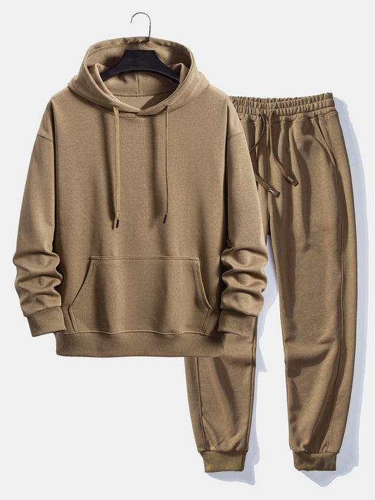 Basic afslappet hoodie & joggingbukser