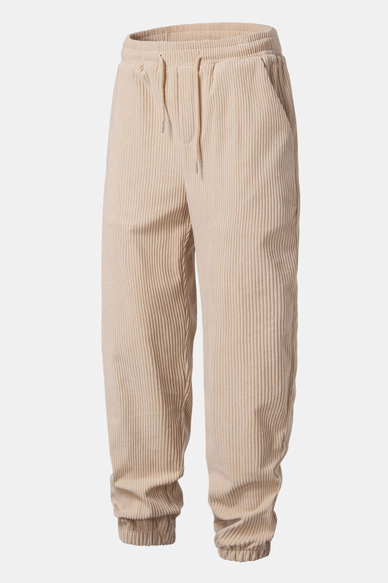 Corduroy Hoodie Med Kængurulomme & Corduroy Jogger Bukser