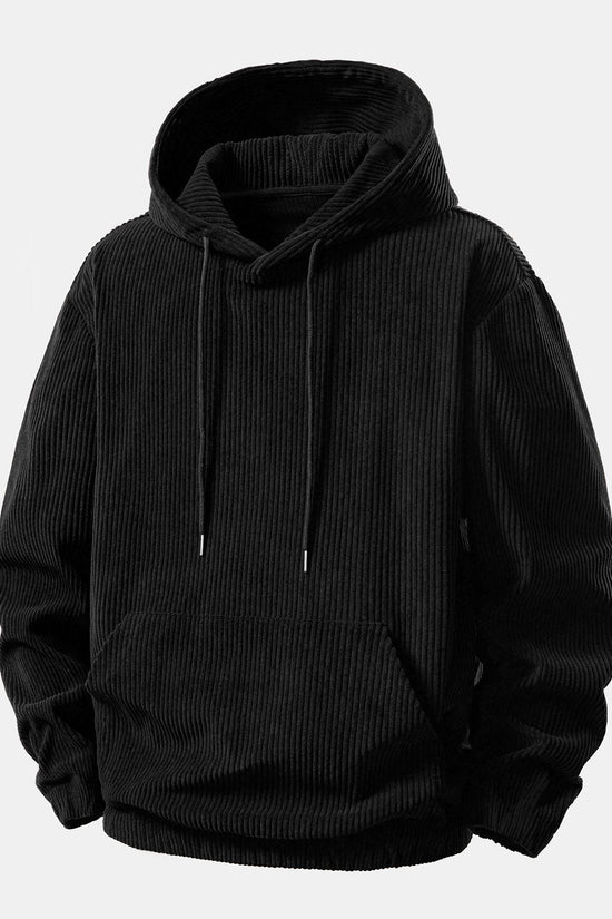 Corduroy Hoodie Med Kængurulomme & Corduroy Jogger Bukser