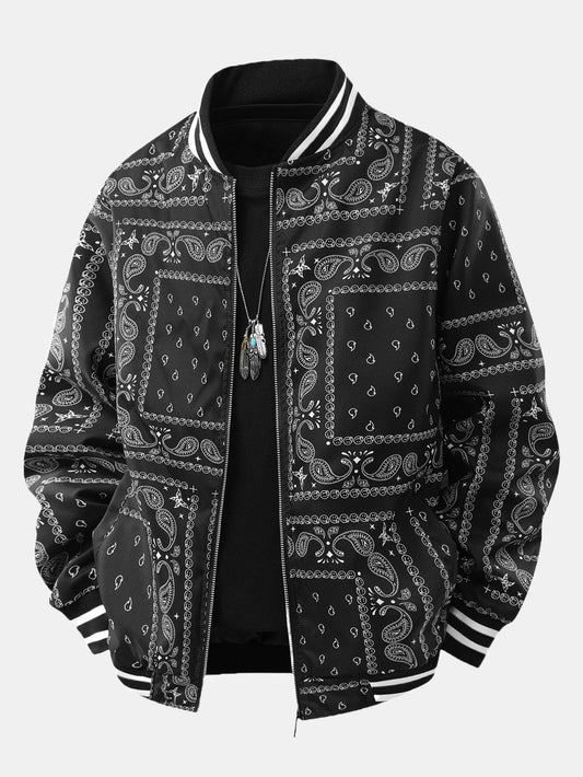 Paisley Print Baseball Jakke