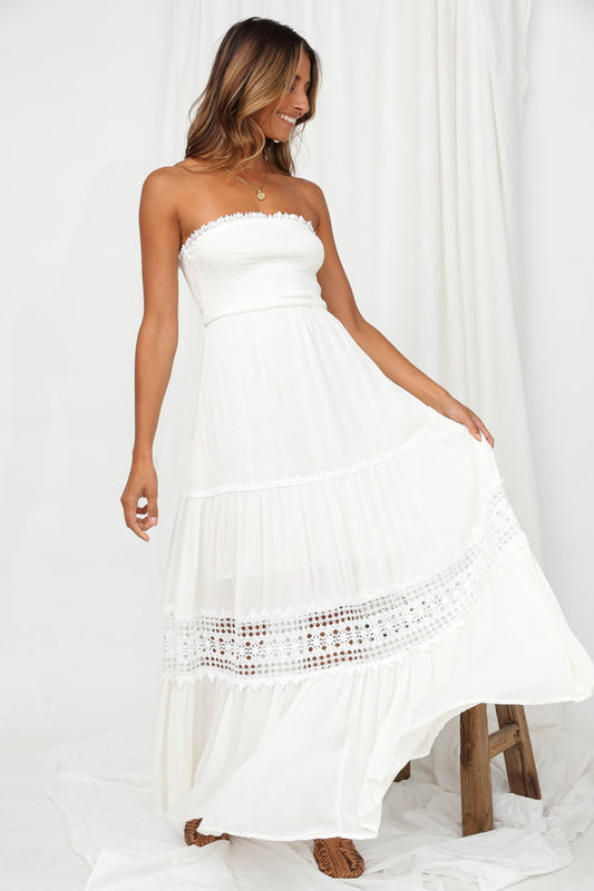 Agatha Elegant Maxi-Kjole i Let Materiale til Hverdag og Fest