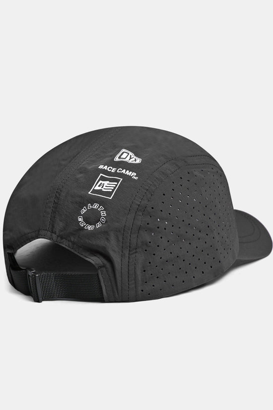 Hurtigtørrende Perforeret Korte Skygge 5 Panel Camp Cap - Bagpå Trykt Logo Justerbar Sport- og Løbehat