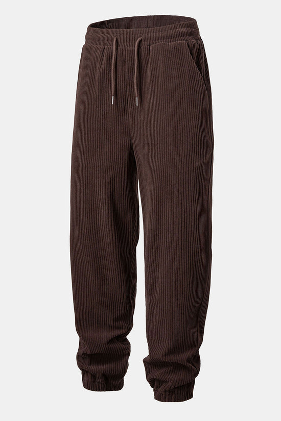 Corduroy Hoodie Med Kængurulomme & Corduroy Jogger Bukser