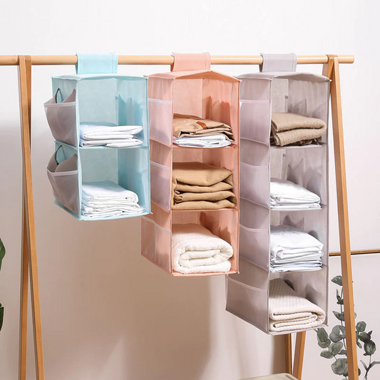 Sammenfoldelig garderobe-hængeorganizer fra Clarity™ for optimal pladsudnyttelse