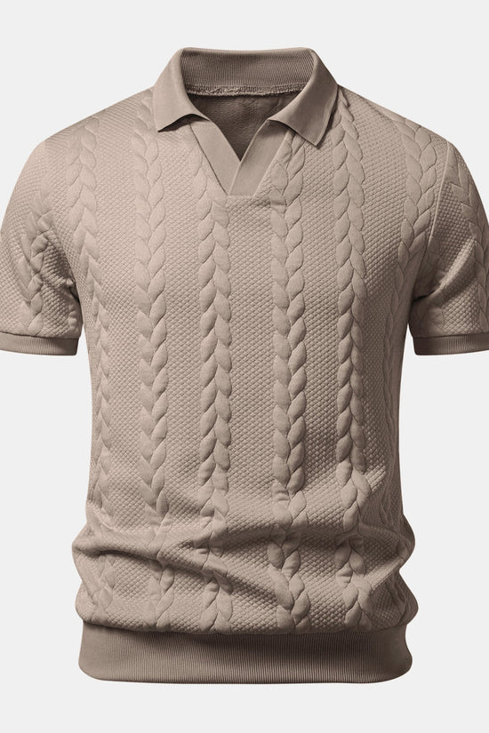 Twist Jacquard V-hals Polo
