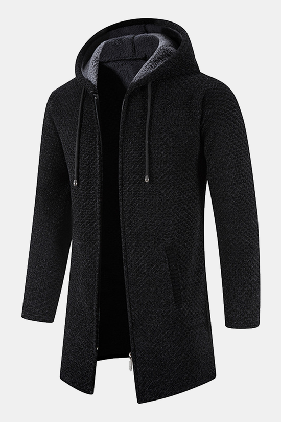 Lang Line Struktureret Hoodie Trøje