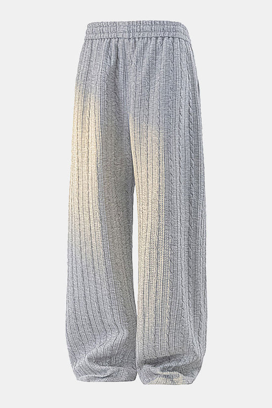 Ritsvest med hætte og løs pasform i snoet jacquard & snoet jacquard lige bukser