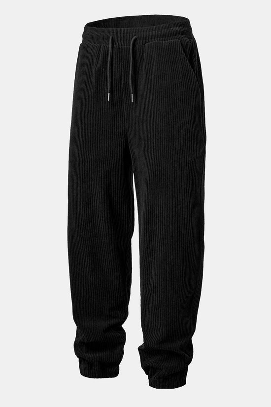 Corduroy Hoodie Med Kængurulomme & Corduroy Jogger Bukser