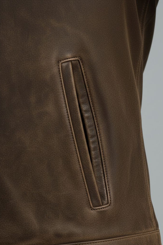 Heren Bikerjakke Brun Kunstlæder - Blød, Smart & Komfortabel Casual Design