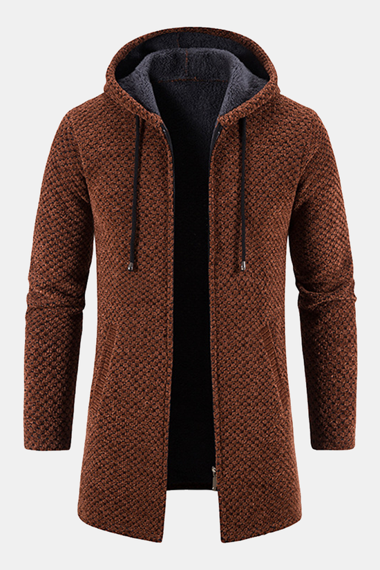 Lang Line Struktureret Hoodie Trøje
