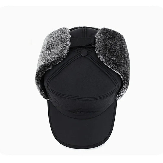 Varm herrevinterhat med øreflapper og ansigtmaske til ekstrem kulde