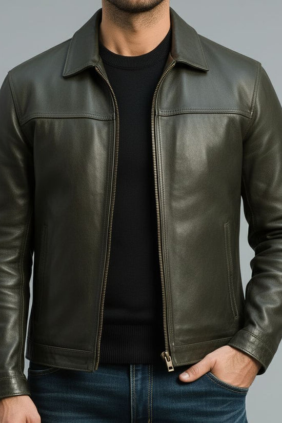 Heren Bikerjakke Brun Kunstlæder - Blød, Smart & Komfortabel Casual Design
