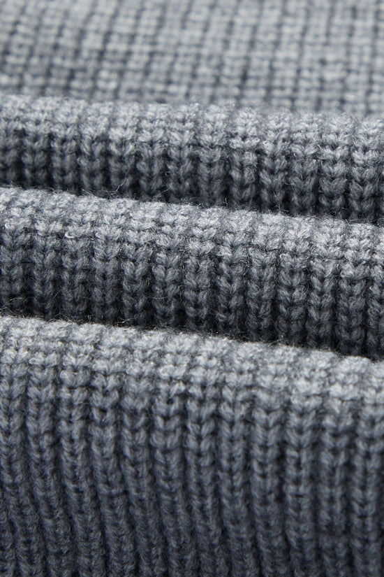 Strikket Trøje med Splittet Krave, Lagdelt Design, Regular Fit