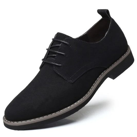 Sko Herre Sort - Suede Læder Snøresko Casual Mørkebrun