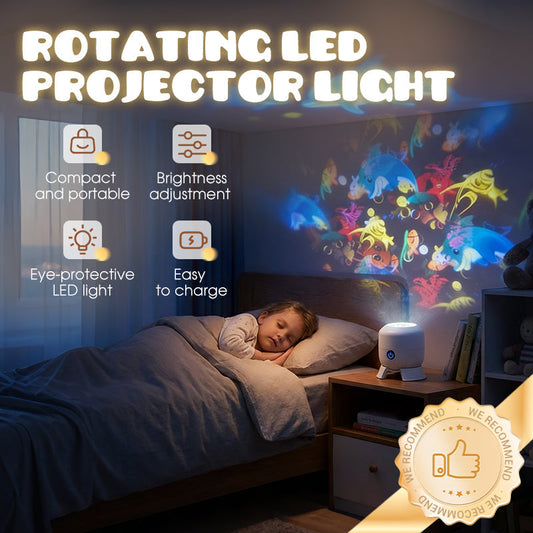 OceanGlow™ Projektorlampe – LED Nattelys mit Rotierenden Wellen & USB