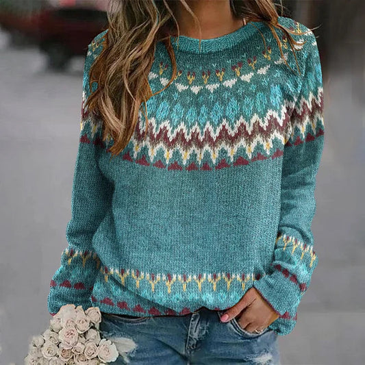 Nina - Retro Bølge Sweater til Kvinder