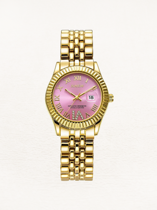 Amelisse Rose Gold Quartz Watch with Zirconia