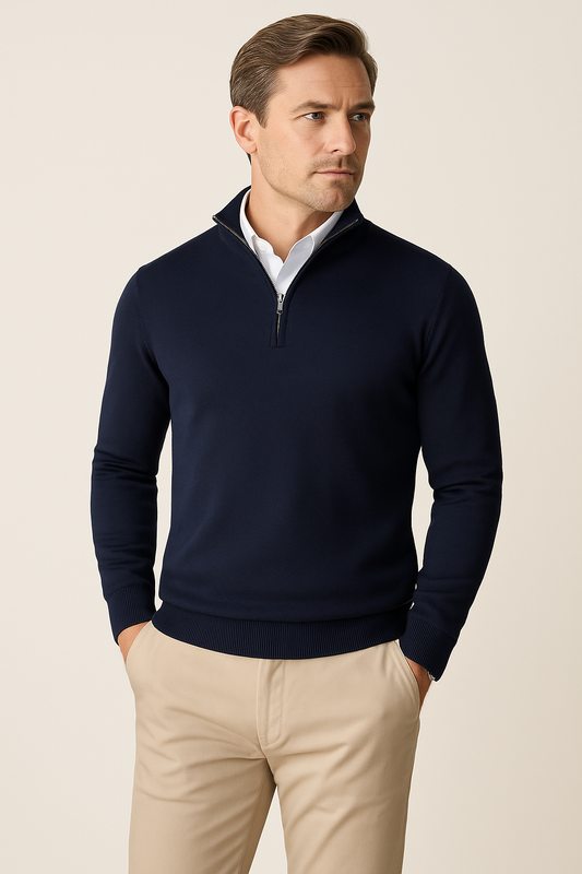 ZAAN Original | Luksuriøs Herresweater med Lynlås Krave