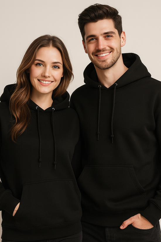 Hoodie med Hætte, Bomuldsblanding, Fleecefor, Unisex