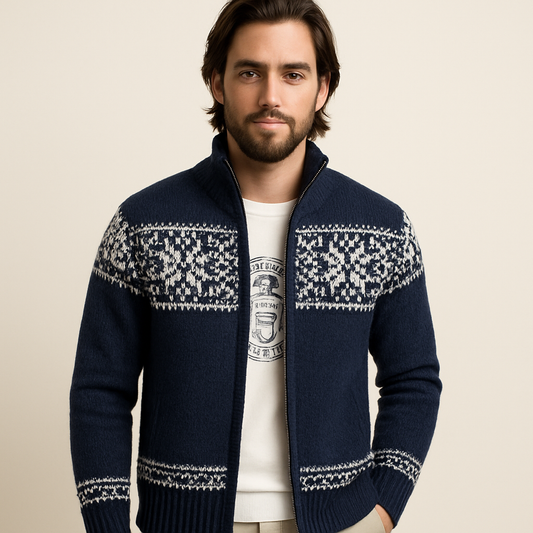 Antoine de Vries | Luxury Snowflake Wool Men's Sweater
