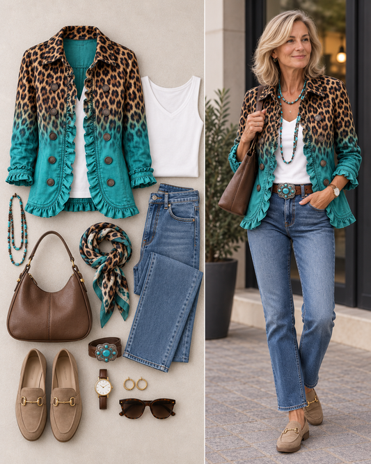 Blazer, Leopardmønster, Farveovergang