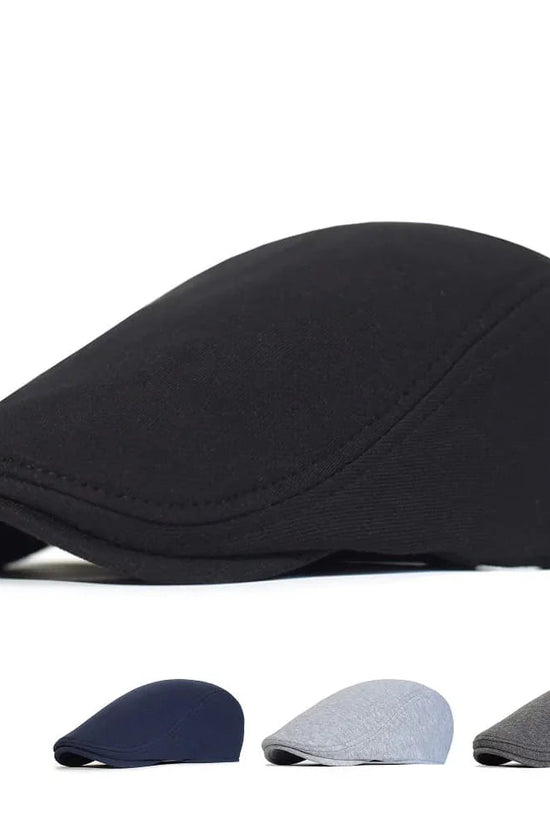Stilfuld Ensfarvet Bomuld Flat Cap