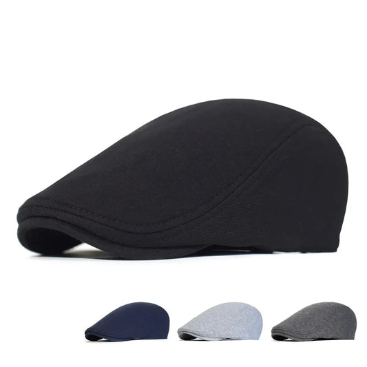 Stilfuld Ensfarvet Bomuld Flat Cap