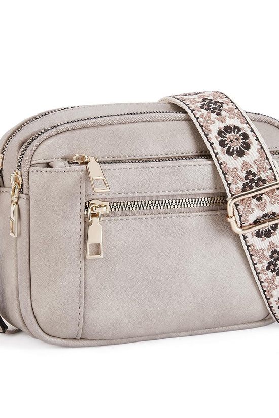 Dame Crossbody Taske – Kompakt Skuldertaske med Smykkebånd og Lynlåslommer