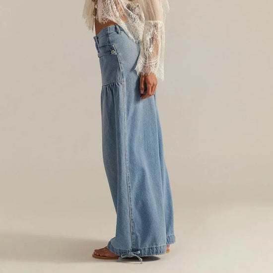 Harem Jogger, Denim, Elastiske Manchetter