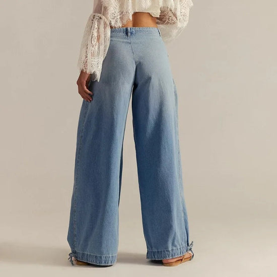 Harem Jogger, Denim, Elastiske Manchetter
