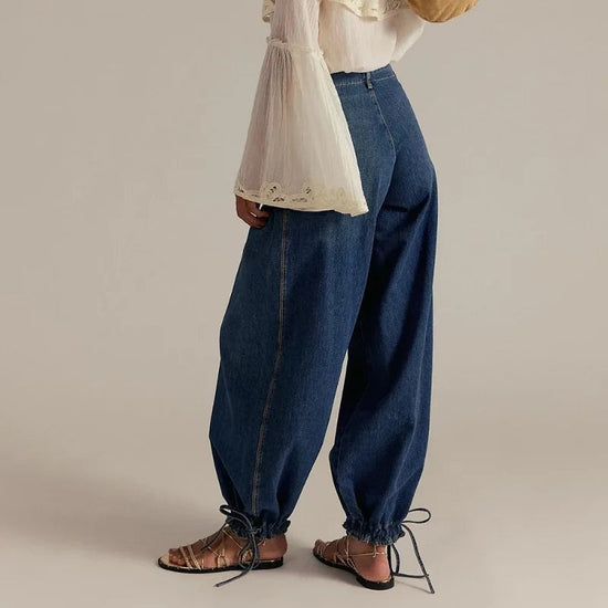 Harem Jogger, Denim, Elastiske Manchetter