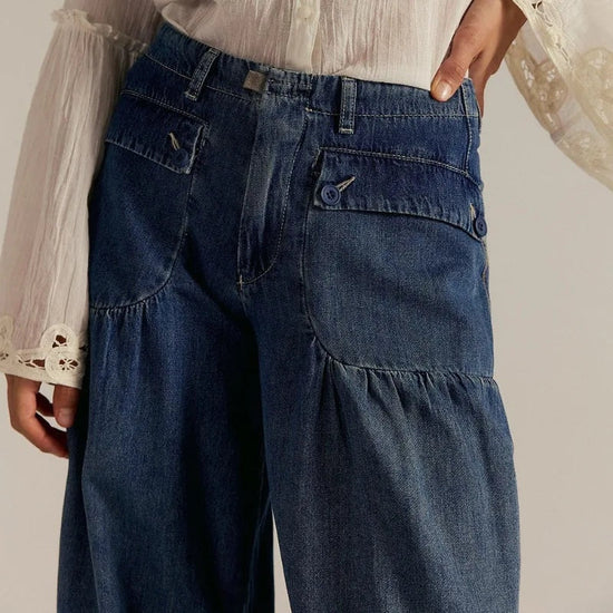 Harem Jogger, Denim, Elastiske Manchetter