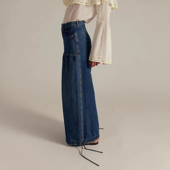 Harem Jogger, Denim, Elastiske Manchetter