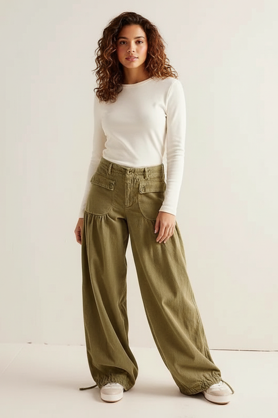 Harem Jogger, Denim, Elastiske Manchetter