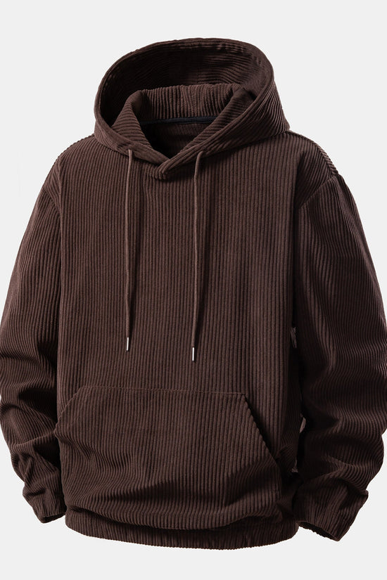 Corduroy Hoodie Med Kængurulomme & Corduroy Jogger Bukser