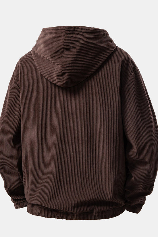 Corduroy Hoodie Med Kængurulomme & Corduroy Jogger Bukser