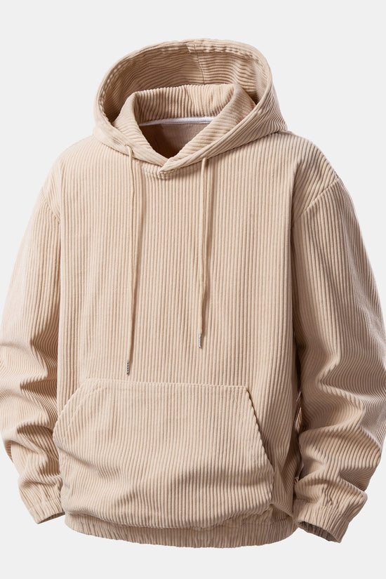 Corduroy Hoodie Med Kængurulomme & Corduroy Jogger Bukser