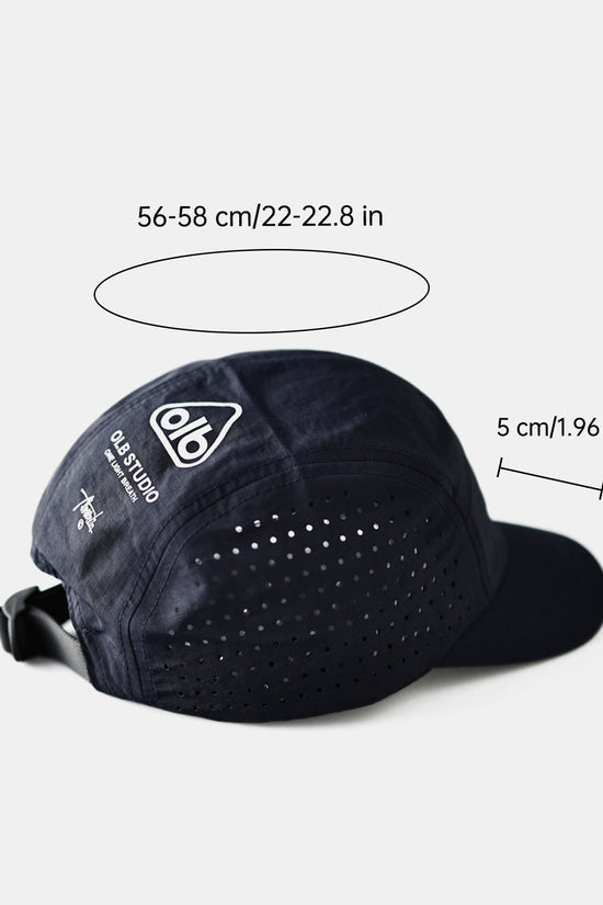 Hurtigttørrende Perforeret 5-Panel Kasket | Åndbar Trykt Logo Justerbar Sportskasket